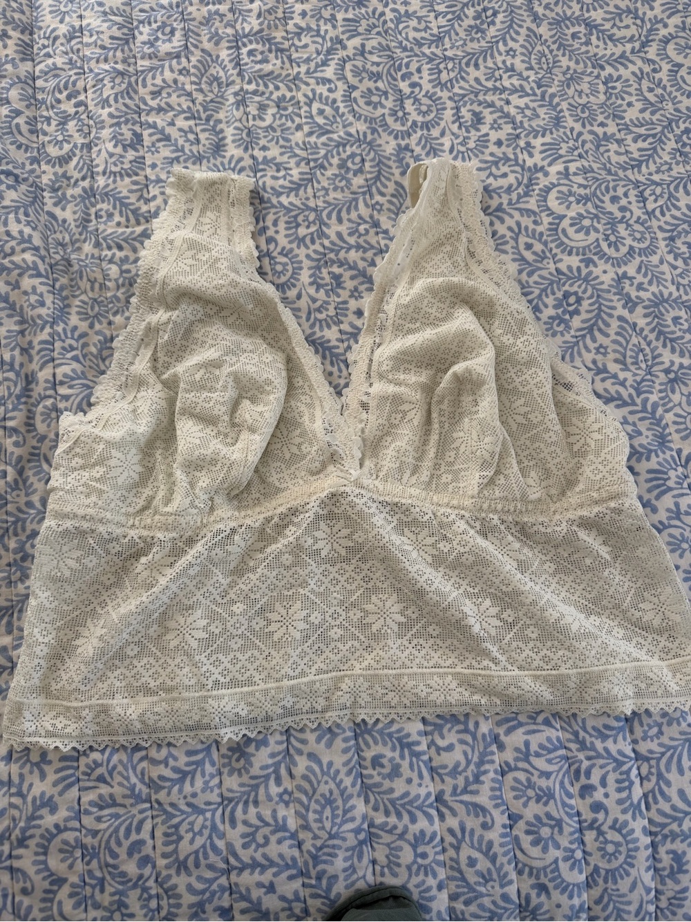 aerie Ivory Lace Bralette Crop Top